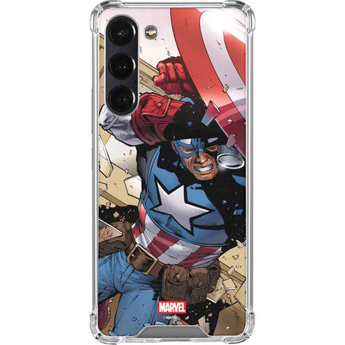 Marvel Captain America Epic Shield Break Galaxy S24 FE Clear Case